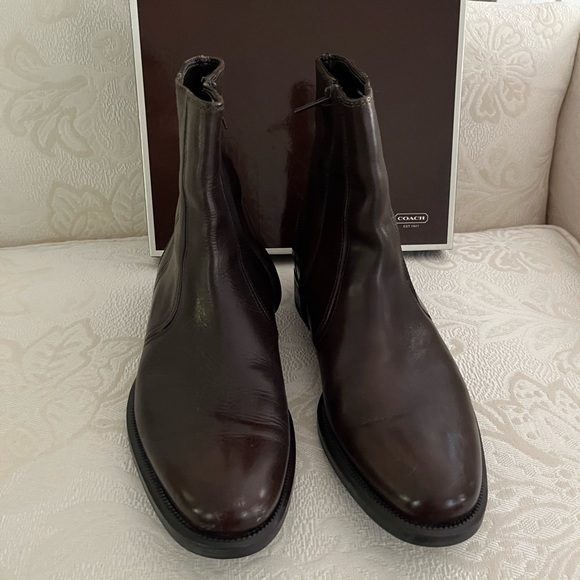 Coach Other - Coach brown leather Sawyer calf boots – very gently loved. Great style!